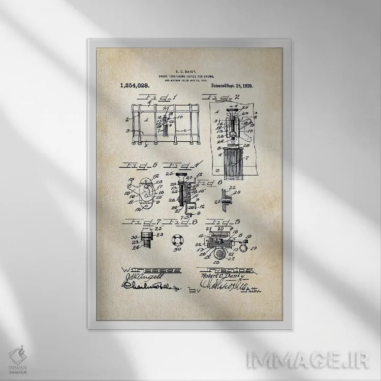 تابلو دکوراتیو درام سنر پایونیر لودویگ اثر پتنت ۷۷ - نمای قابدار سفید