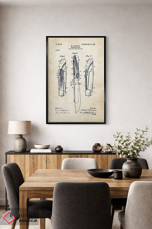 تابلو دکوراتیو چاقوی تاشوی ایمنی ماربل اثر پتنت ۷۷ - D5B