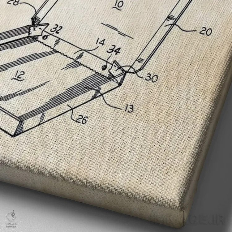 تابلو دکوراتیو جعبه پیتزا اثر پتنت ۷۷ - نمای نزدیک بافت بوم