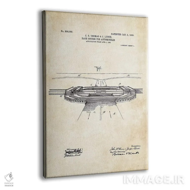 تابلو دکوراتیو پیست اتومبیل رانی اثر پتنت ۷۷ - نمای پرسپکتیو محصول
