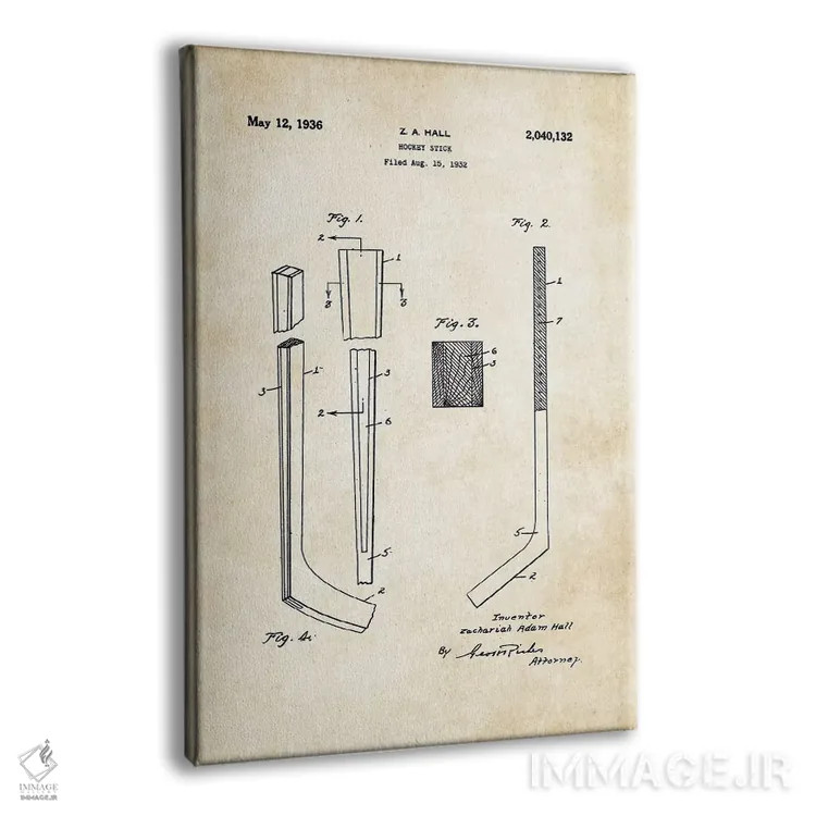 تابلو دکوراتیو چوب هاکی اثر پتنت ۷۷ - نمای پرسپکتیو محصول