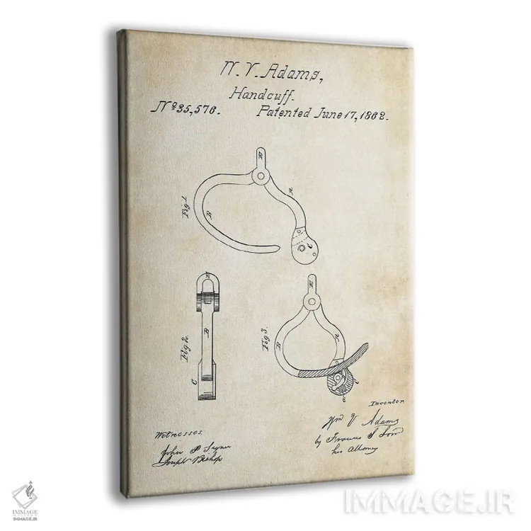 تابلو دکوراتیو دستبند پلیس اثر پتنت ۷۷ - نمای پرسپکتیو محصول