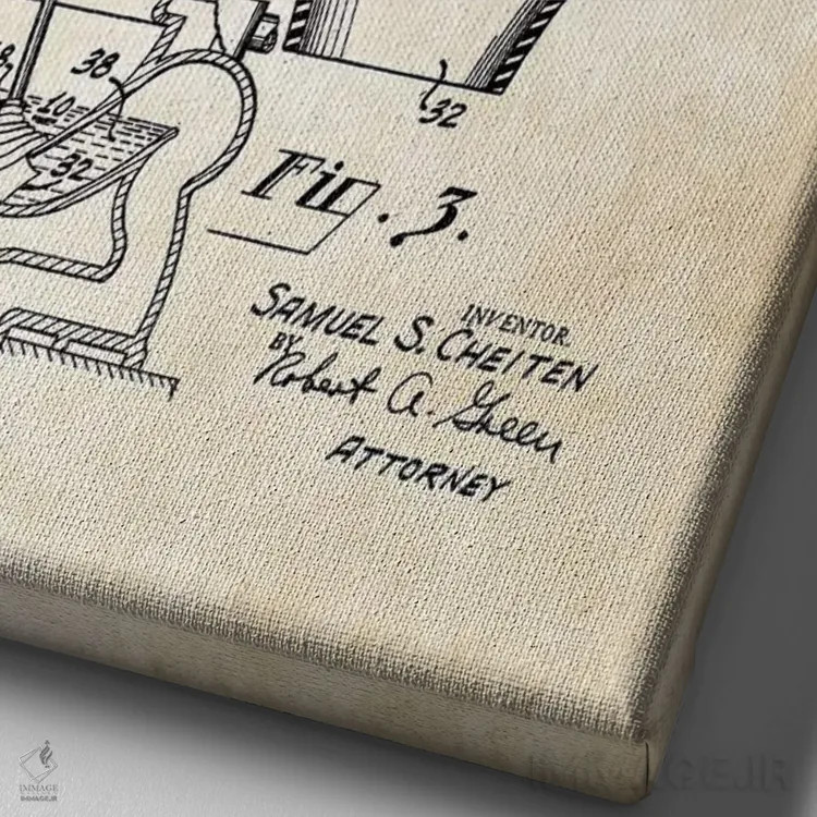 تابلو دکوراتیو لوله بازکن دستی توالت اثر پتنت ۷۷ - نمای نزدیک بافت بوم