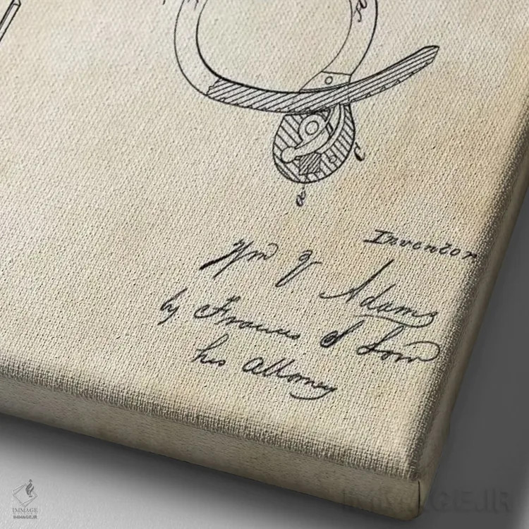 تابلو دکوراتیو دستبند پلیس اثر پتنت ۷۷ - نمای نزدیک بافت بوم