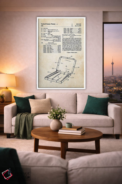 تابلو دکوراتیو جعبه پیتزا اثر پتنت ۷۷ - D3W