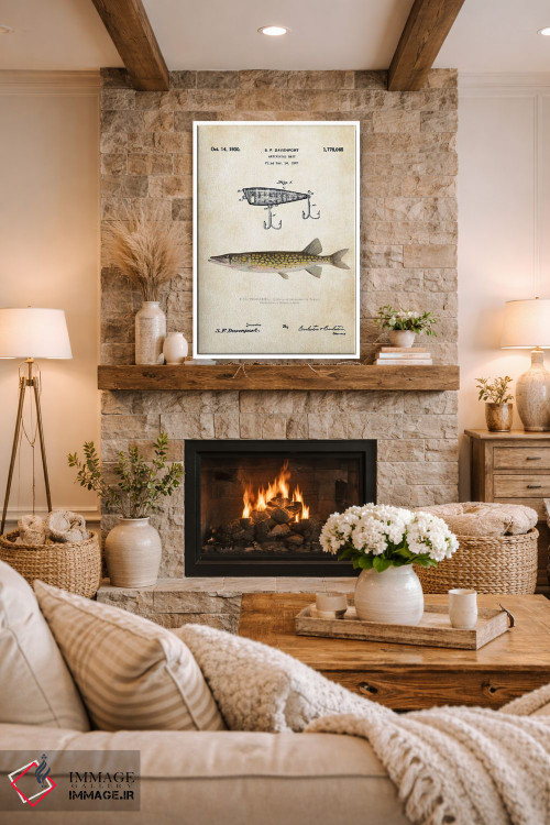 تابلو دکوراتیو طعمه ماهیگیری پیکرل اثر پتنت ۷۷ - D1W