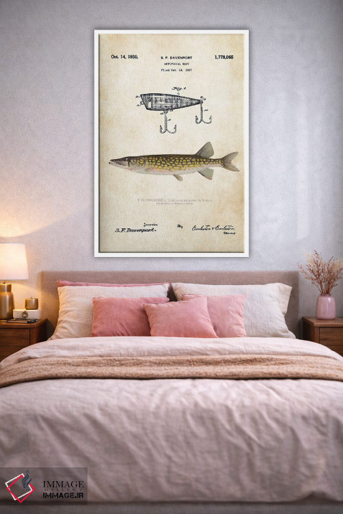 تابلو دکوراتیو طعمه ماهیگیری پیکرل اثر پتنت ۷۷ - D2W