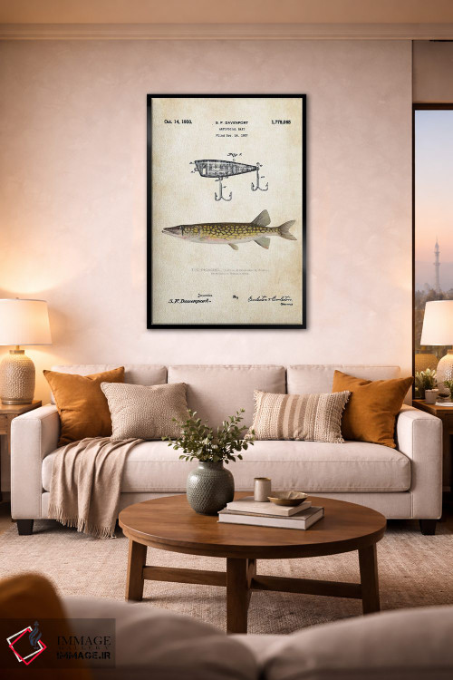 تابلو دکوراتیو طعمه ماهیگیری پیکرل اثر پتنت ۷۷ - D3B