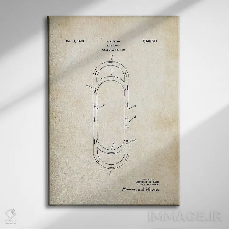تابلو دکوراتیو پیست اتومبیل رانی اثر پتنت ۷۷ - نمای روبهرو روی دیوار