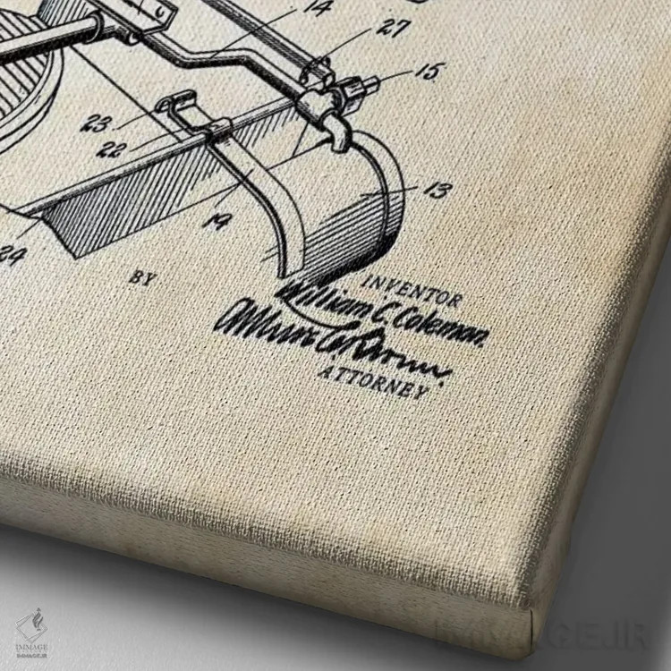 تابلو دکوراتیو اجاق کمپینگ قابل حمل اثر پتنت ۷۷ - نمای نزدیک بافت بوم