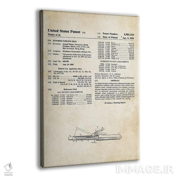 تابلو دکوراتیو فر کننده موی آرایشگاهی اثر پتنت ۷۷ - نمای پرسپکتیو محصول