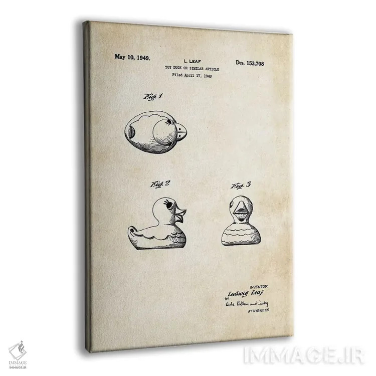 تابلو دکوراتیو اردک پلاستیکی اثر پتنت ۷۷ - نمای پرسپکتیو محصول
