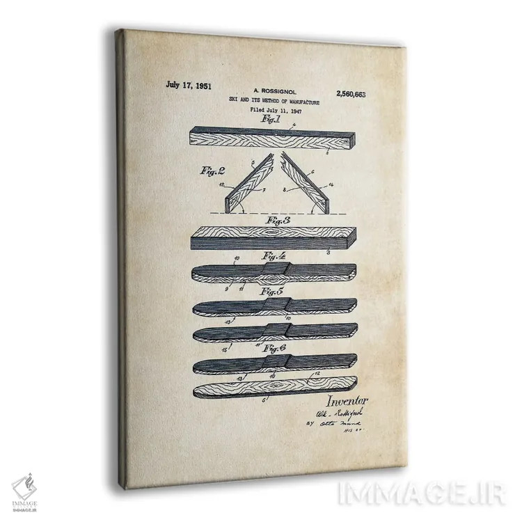 تابلو دکوراتیو اسکی روسینیول اثر پتنت ۷۷ - نمای پرسپکتیو محصول