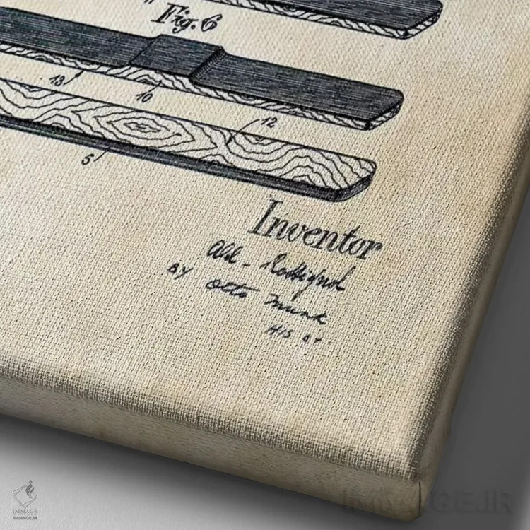 تابلو دکوراتیو اسکی روسینیول اثر پتنت ۷۷ - نمای نزدیک بافت بوم