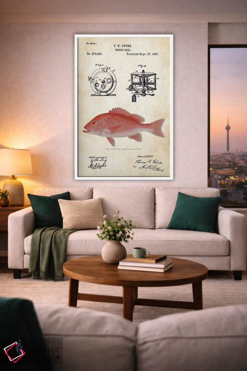 تابلو دکوراتیو طعمه ماهیگیری رد اسنپر اثر پتنت ۷۷ - D1W