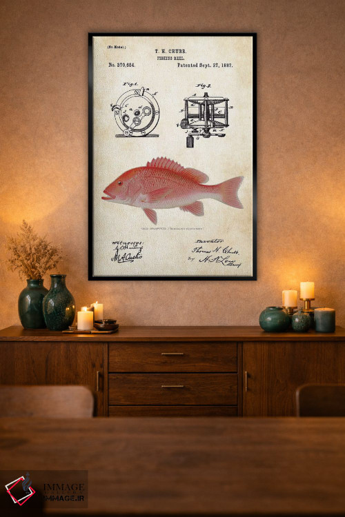 تابلو دکوراتیو طعمه ماهیگیری رد اسنپر اثر پتنت ۷۷ - D2B
