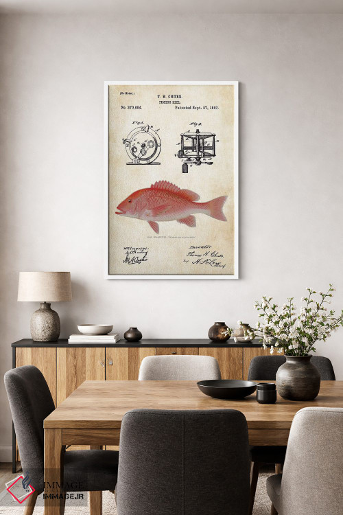 تابلو دکوراتیو طعمه ماهیگیری رد اسنپر اثر پتنت ۷۷ - D3W