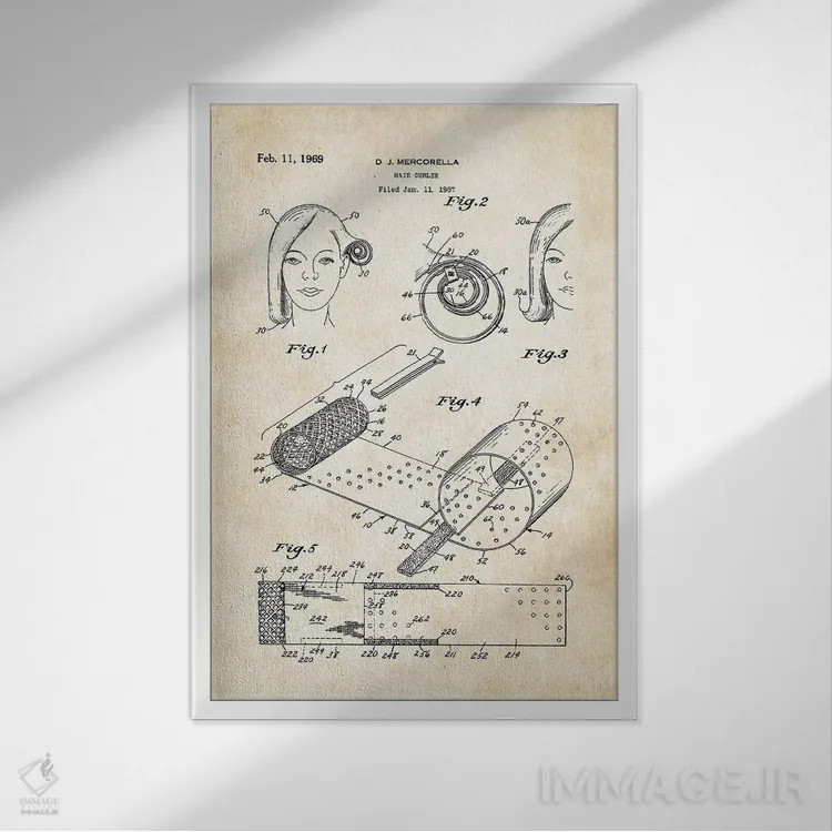 تابلو دکوراتیو بیگودی آرایشگاهی اثر پتنت ۷۷ - نمای قابدار سفید