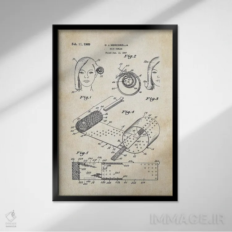 تابلو دکوراتیو بیگودی آرایشگاهی اثر پتنت ۷۷ - نمای قابدار مشکی