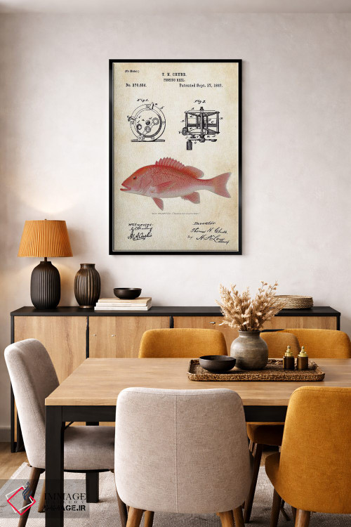 تابلو دکوراتیو طعمه ماهیگیری رد اسنپر اثر پتنت ۷۷ - D6B