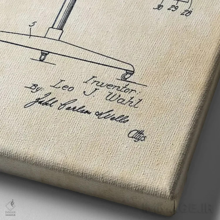 تابلو دکوراتیو سشوار آرایشگاهی اثر پتنت ۷۷ - نمای نزدیک بافت بوم