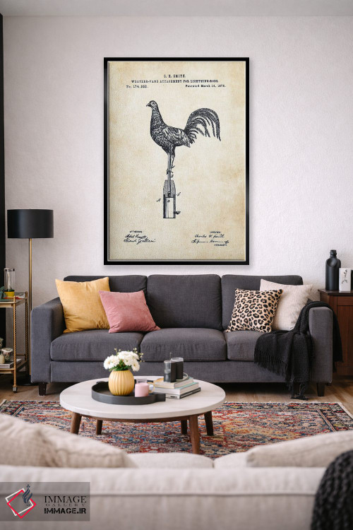 تابلو مدرن بادنما به شکل خروس اثر پتنت ۷۷ - D2B