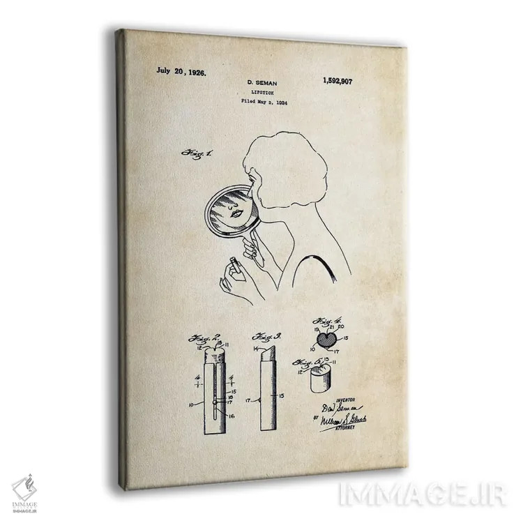 تابلو دکوراتیو رژ لب آرایشگاهی اثر پتنت ۷۷ - نمای پرسپکتیو محصول