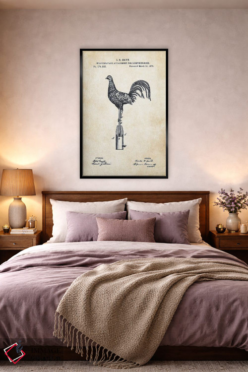 تابلو مدرن بادنما به شکل خروس اثر پتنت ۷۷ - D4B