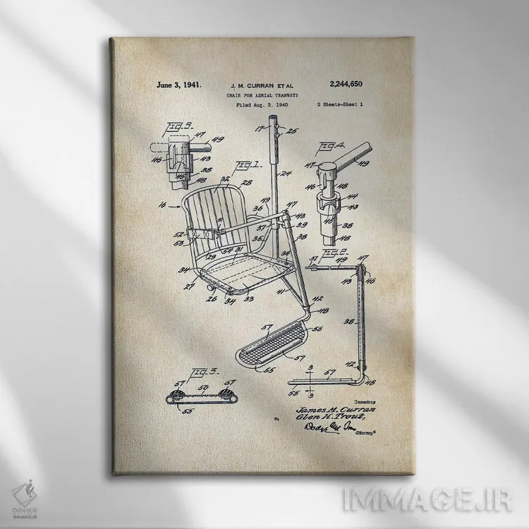 تابلو دکوراتیو تله سی یژ اسکی اثر پتنت ۷۷ - نمای روبهرو روی دیوار