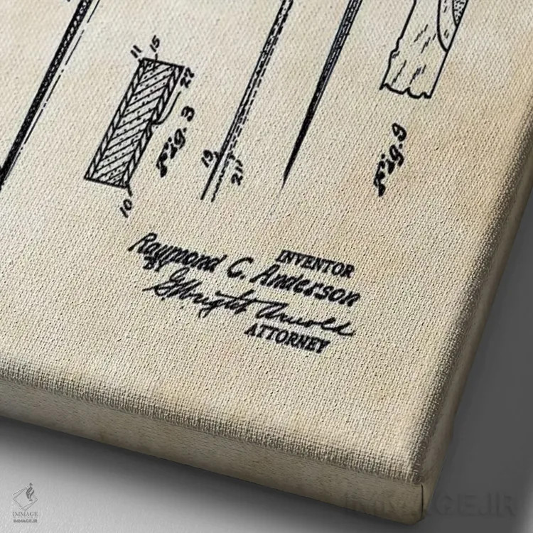 تابلو دکوراتیو چوب اسکی برفی اثر پتنت ۷۷ - نمای نزدیک بافت بوم