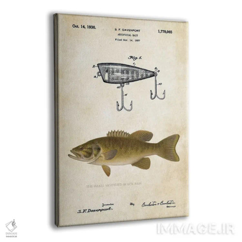 تابلو دکوراتیو طعمه ماهیگیری اسمال ماوس بس اثر پتنت ۷۷ - نمای پرسپکتیو محصول