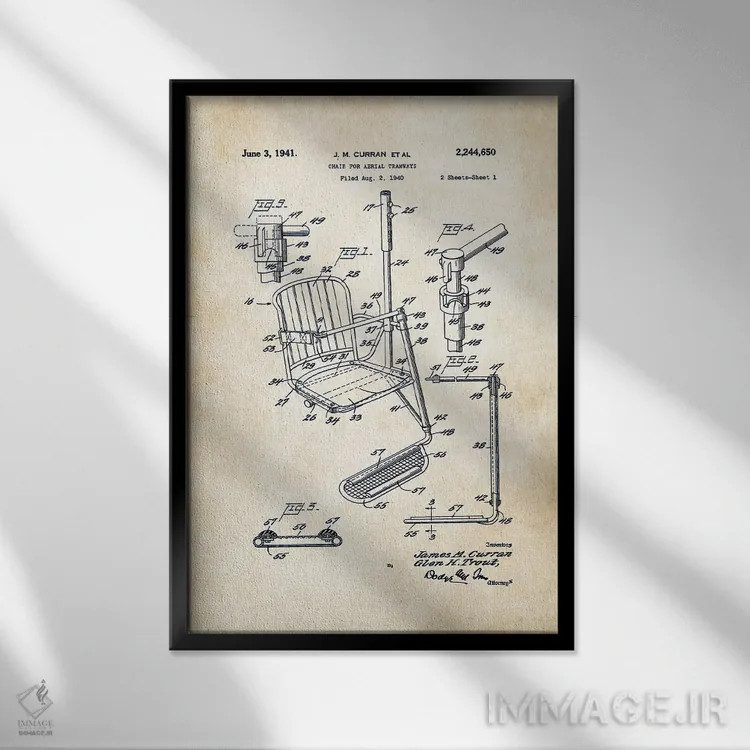 تابلو دکوراتیو تله سی یژ اسکی اثر پتنت ۷۷ - نمای قابدار مشکی