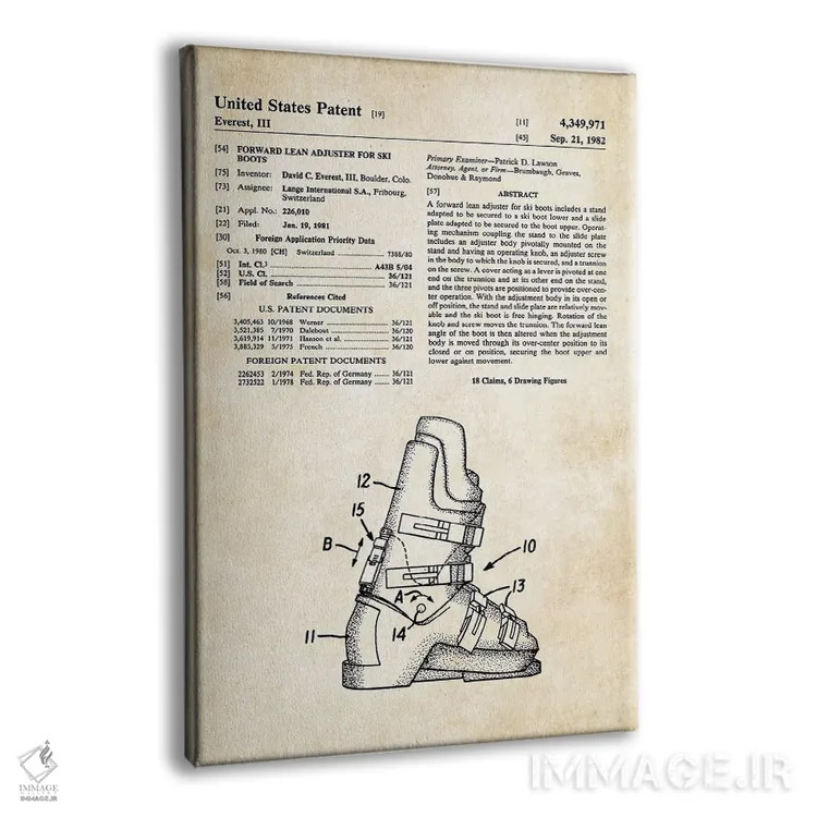 تابلو دکوراتیو چکمه اسکی اثر پتنت ۷۷ - نمای پرسپکتیو محصول