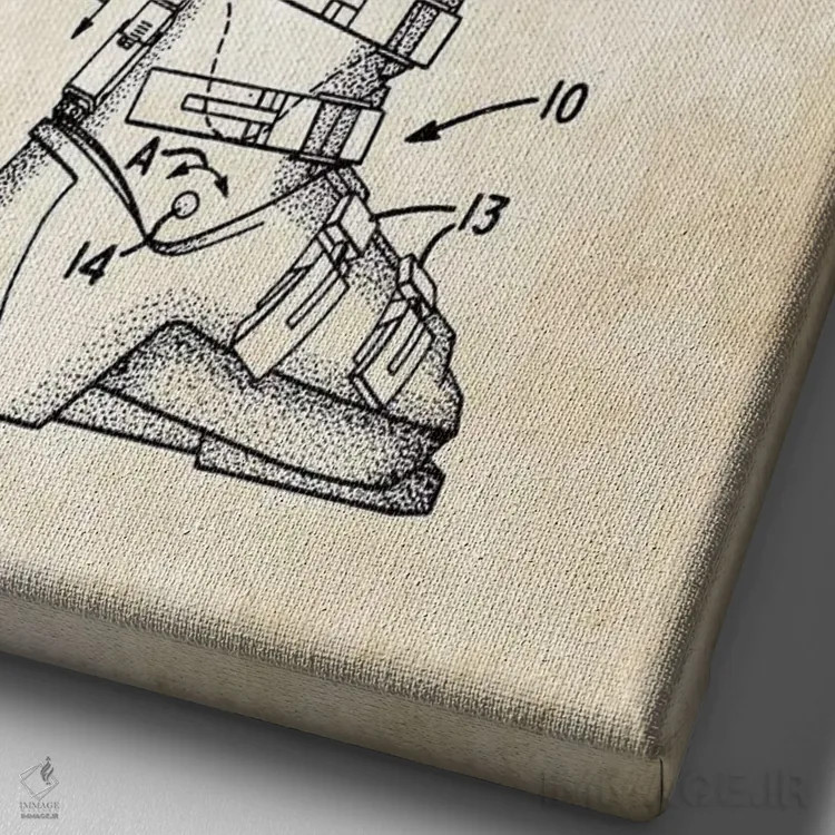 تابلو دکوراتیو چکمه اسکی اثر پتنت ۷۷ - نمای نزدیک بافت بوم