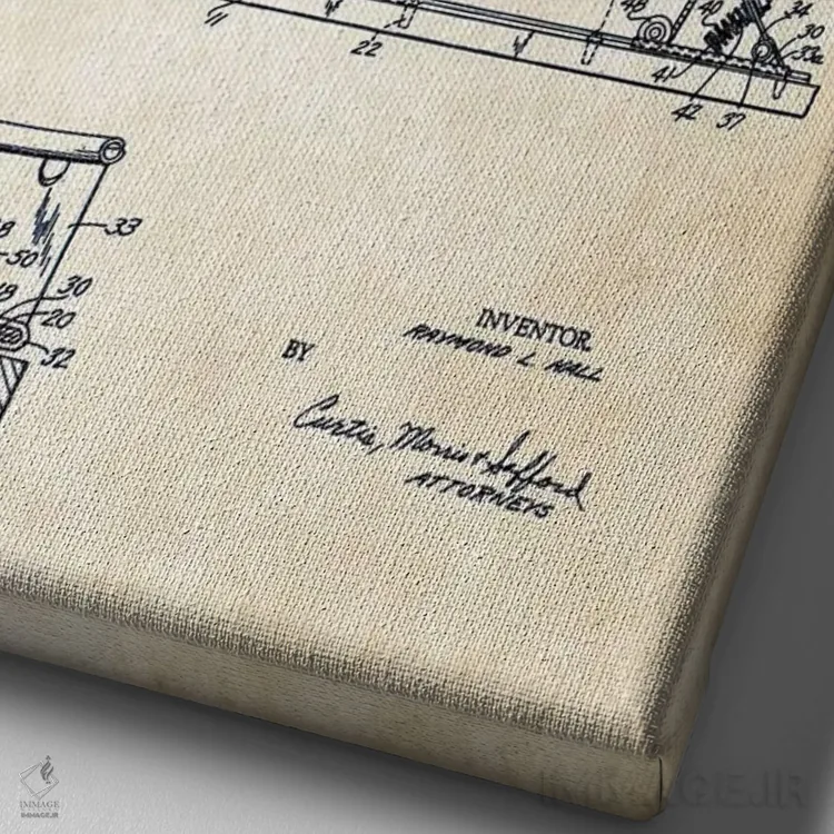 تابلو دکوراتیو اتصال اسکی اثر پتنت ۷۷ - نمای نزدیک بافت بوم