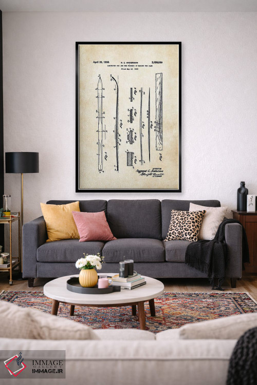 تابلو دکوراتیو چوب اسکی برفی اثر پتنت ۷۷ - D2B