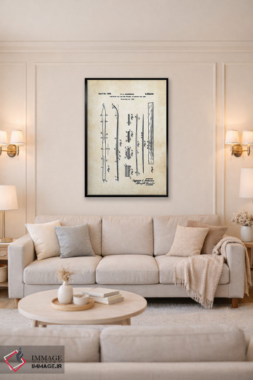 تابلو دکوراتیو چوب اسکی برفی اثر پتنت ۷۷ - D3B