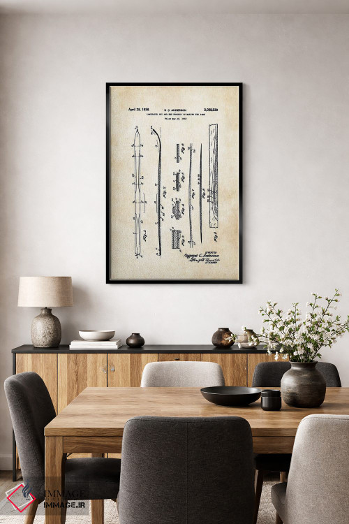 تابلو دکوراتیو چوب اسکی برفی اثر پتنت ۷۷ - D4B