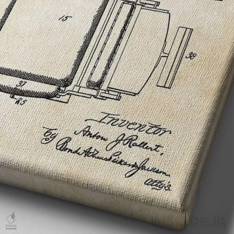 تابلو دکوراتیو صندلی سلمانی اثر پتنت ۷۷ - نمای نزدیک بافت بوم