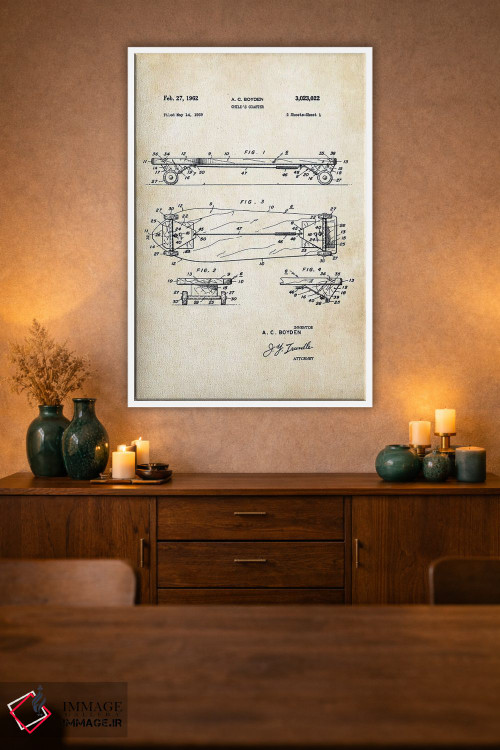 تابلو دکوراتیو صفحه اسکیت بورد اثر پتنت ۷۷ - D1W