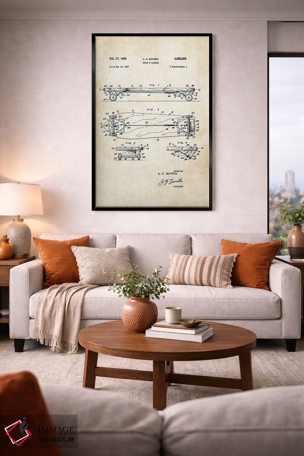 تابلو دکوراتیو صفحه اسکیت بورد اثر پتنت ۷۷ - D2B