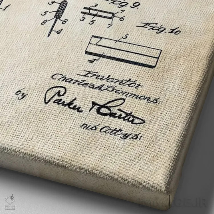 تابلو دکوراتیو چاقوی جراحی اثر پتنت ۷۷ - نمای نزدیک بافت بوم