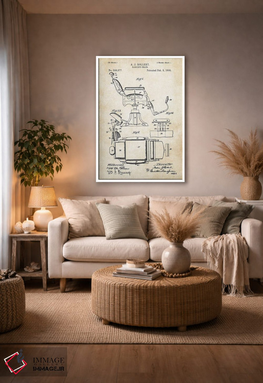 تابلو دکوراتیو صندلی سلمانی اثر پتنت ۷۷ - D4W