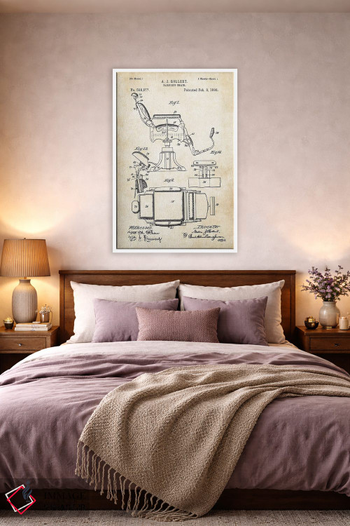 تابلو دکوراتیو صندلی سلمانی اثر پتنت ۷۷ - D3W