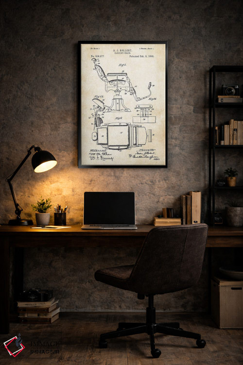 تابلو دکوراتیو صندلی سلمانی اثر پتنت ۷۷ - D6B