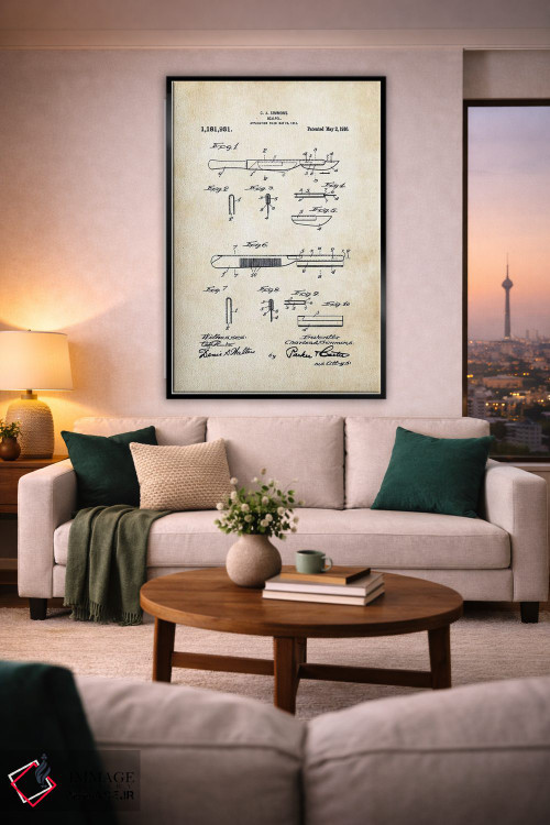 تابلو دکوراتیو چاقوی جراحی اثر پتنت ۷۷ - D1B