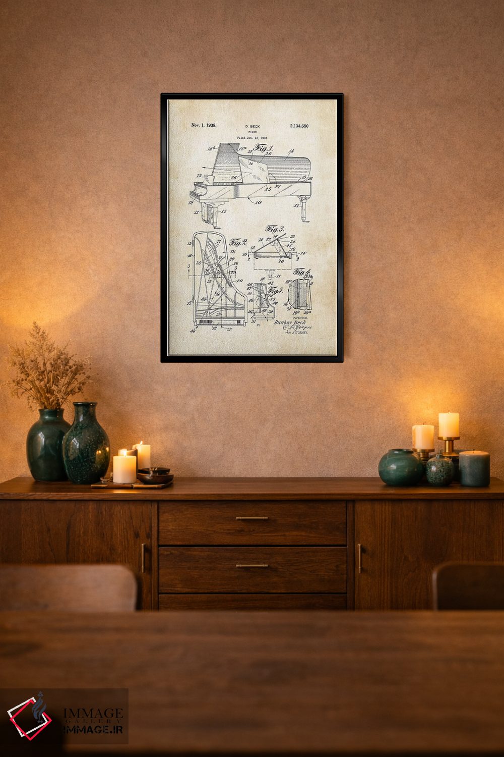 تابلو دکوراتیو پیانوی اشتاینوی اثر پتنت ۷۷ - D4B
