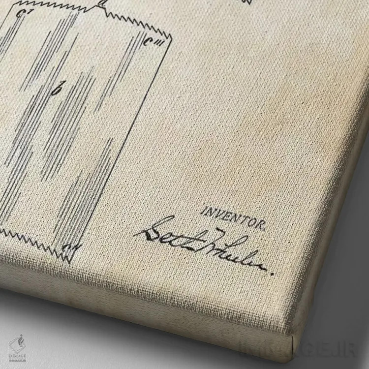 تابلو دکوراتیو رول دستمال توالت اثر پتنت ۷۷ - نمای نزدیک بافت بوم