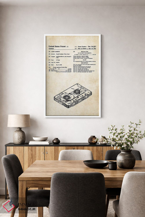 تابلو دکوراتیو نوار کاست صوتی اثر پتنت ۷۷ - D4W