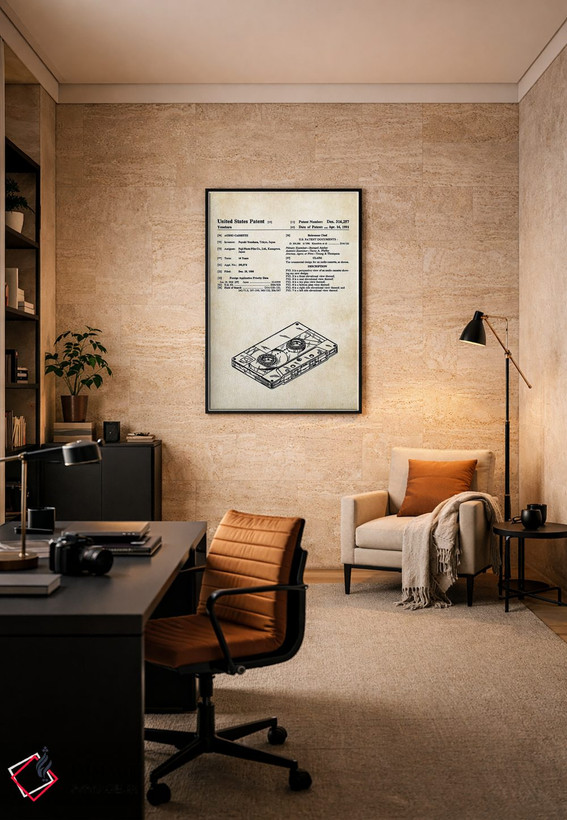 تابلو دکوراتیو نوار کاست صوتی اثر پتنت ۷۷ - D6B